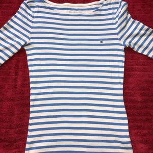 Blue & White Stripped Tommy Hilfiger shirt✨